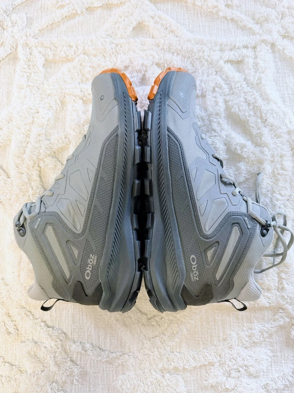 Oboz Men’s Hiking Boots Gray Orange Waterproof Mid Trail Shoes US 13 NWOT